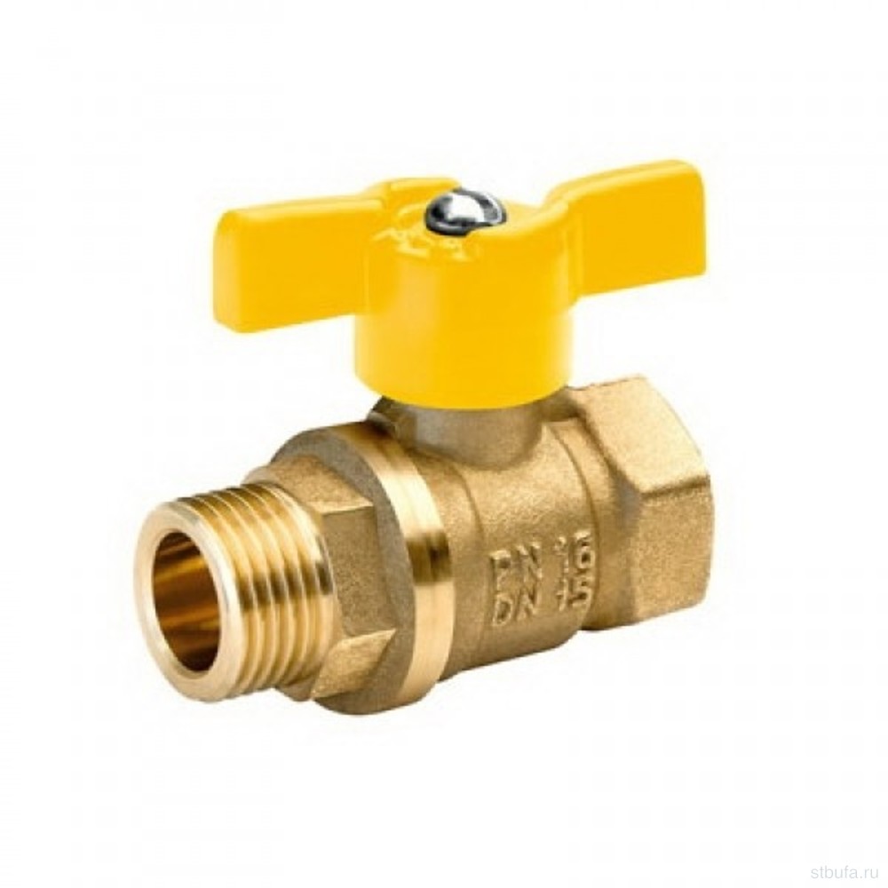 Кран шар. ГАЗ 1/2" г/ш бабочка 11Б27П ДУ-15 А, БОЛОГОЕ
