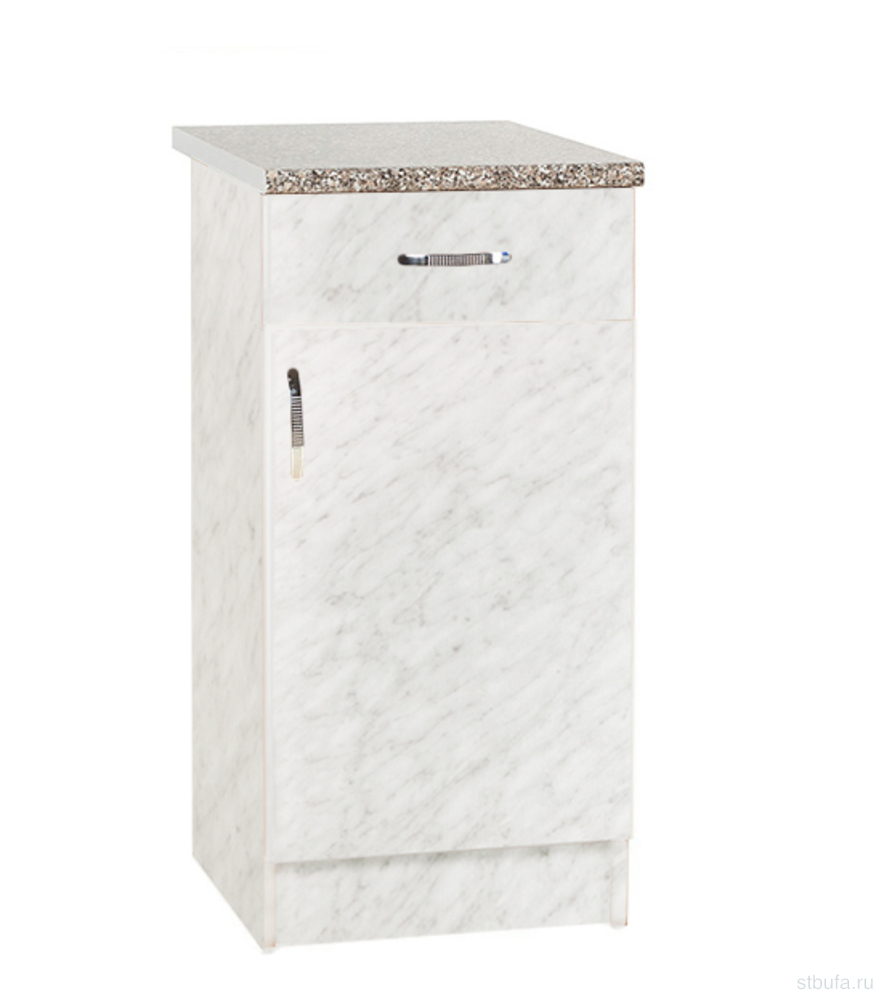 Стол рабочий кухонный 500 (1 ящик) белый мрамор/карара