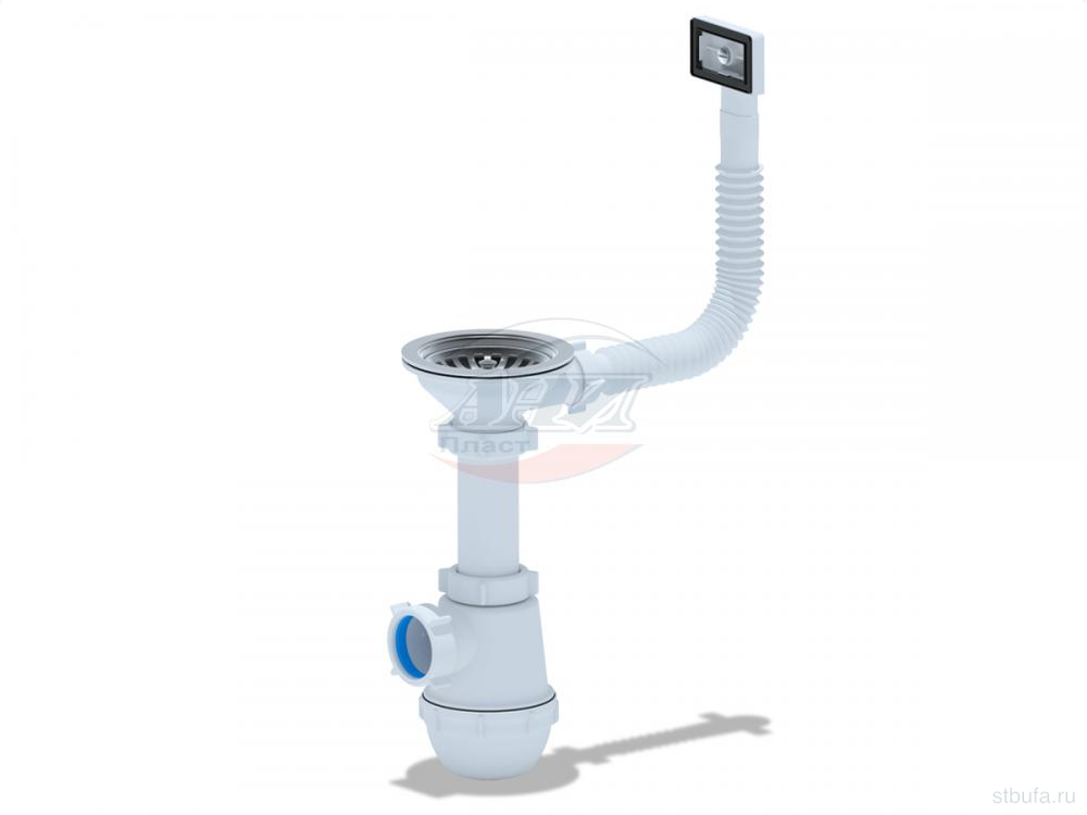Сифон 3 1/2" * 40 Ani Грот (А0145S) с переливом мойки(10)