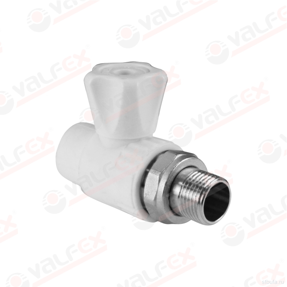 ППРС (полипропилен) Кран шаровой для радиатора D20*1/2 прямой. Valfex (10/60)