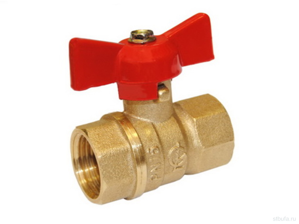 Кран шаровой 1/2" г/г бабочка 11Б27П1 Стандарт 230 DN15 PN40 ГАЛЛОП (60)