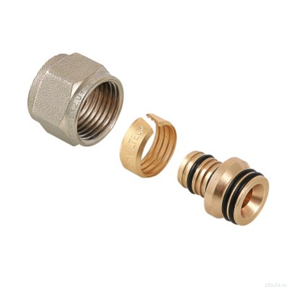 Соединитель коллекторный обжимной для трубы PEX d16(2,0) * 1/2", (340)