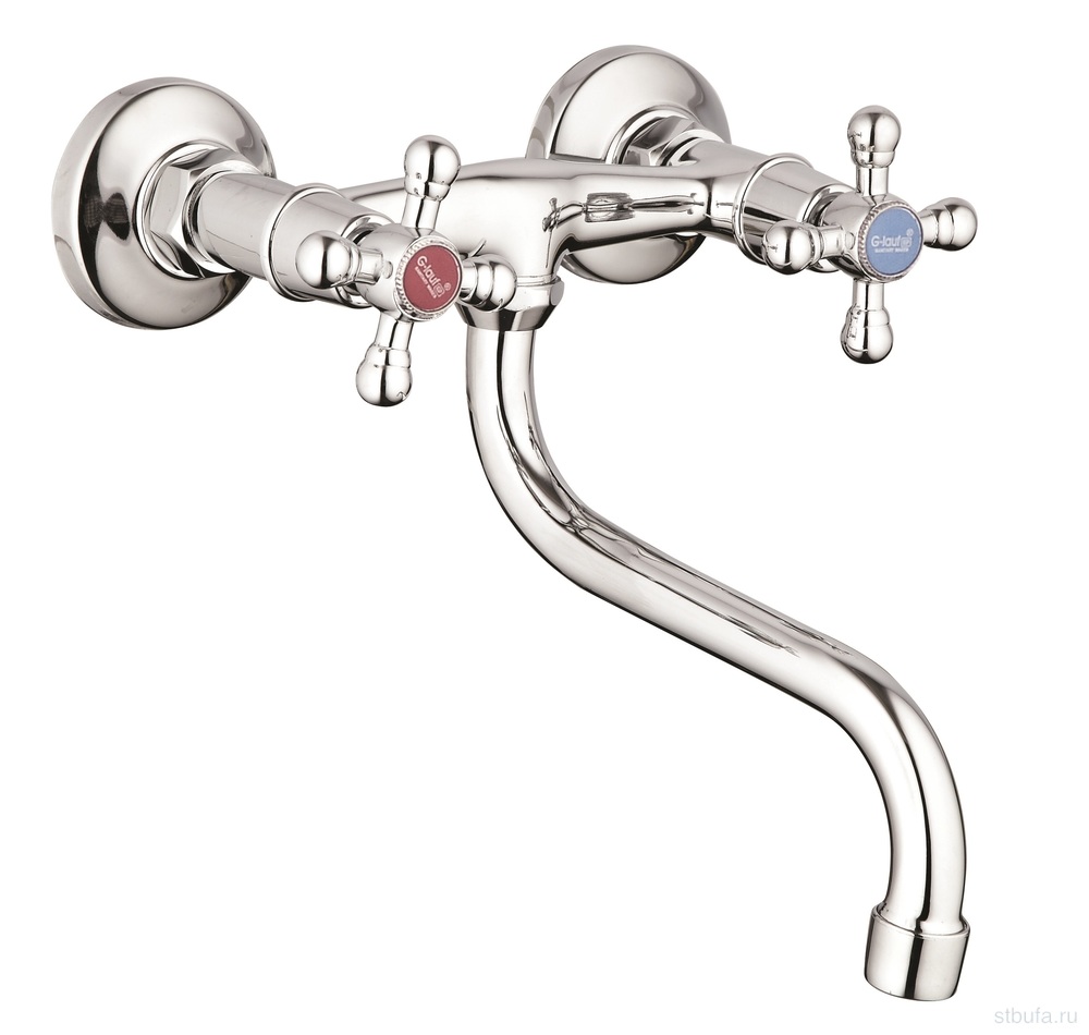 Смеситель GLAUF кухня настенный, керам 1/2", JMX12-A605 (в кор.20/в упак.2)