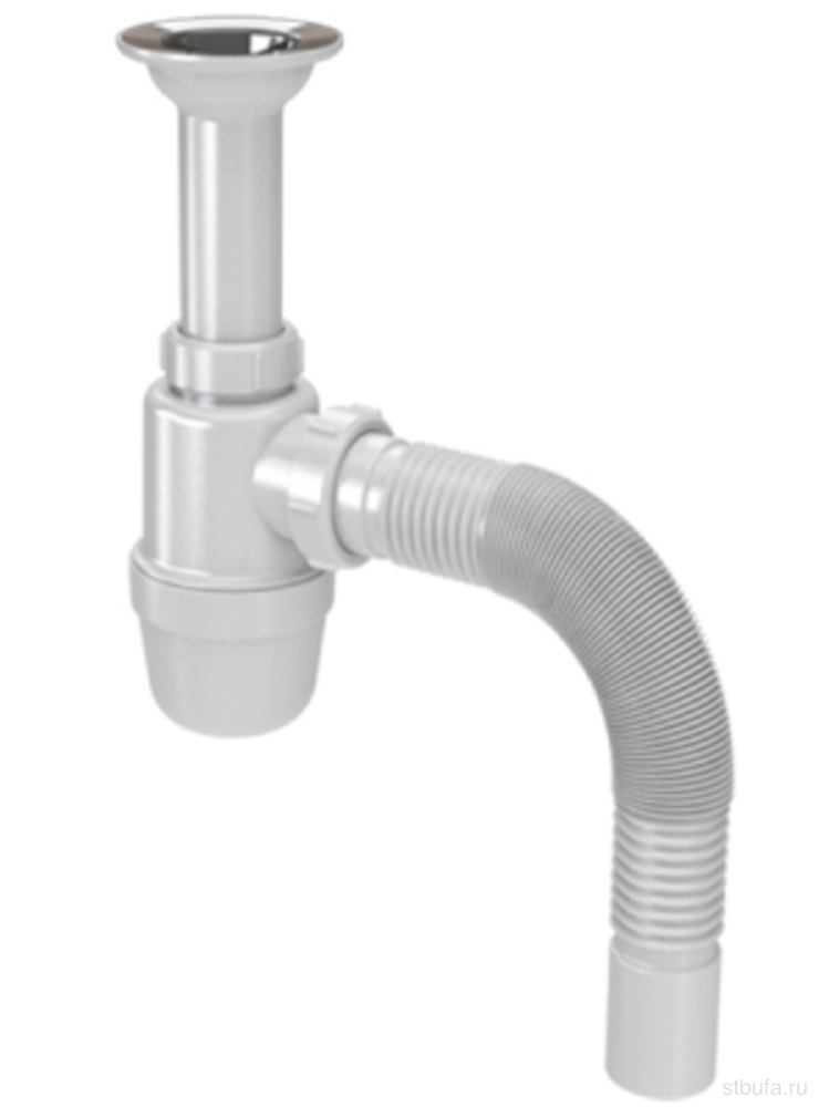 Сифон для умывальника 1 1/4"*40 с гофрой 40*50 S1010 Акватер/Сандесант (45)