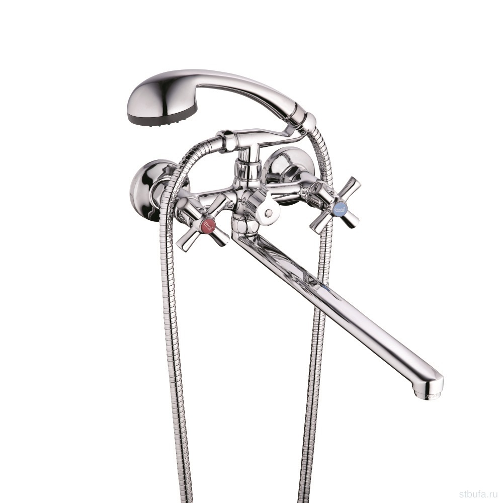 Смеситель GLAUF ванна керам 1/2", плоск. излив, QMT7-B722 (в кор.10/в упак.1)