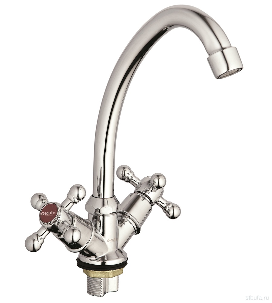 Смеситель GLAUF кухня резина 3/8", гайка, JML4-A605 (в кор.20/в упак.2)