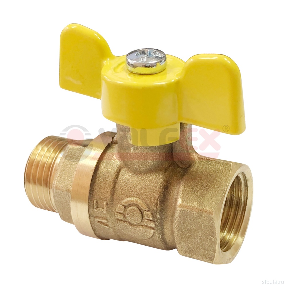 Кран шар. ГАЗ 1/2" г/ш бабочка 11Б27фтМ (96/24) VALFEX