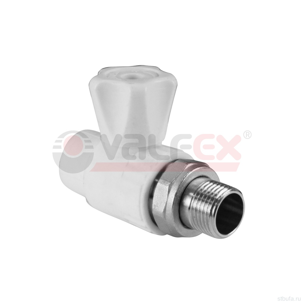 ППРС (полипропилен) Кран шаровой для радиатора D25*1/2 прямой Valfex (10/50)