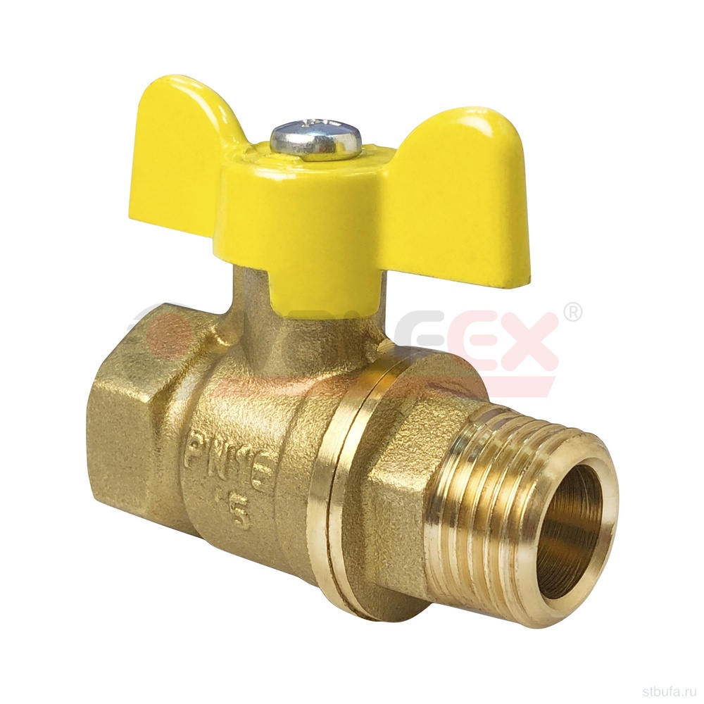 Кран шар. ГАЗ 1" г/ш бабочка 11Б27фтМ (48/12) VALFEX
