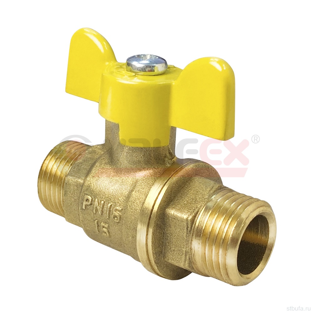 Кран шар. ГАЗ 1/2" ш/ш бабочка 11Б27фтМ (96/24) VALFEX