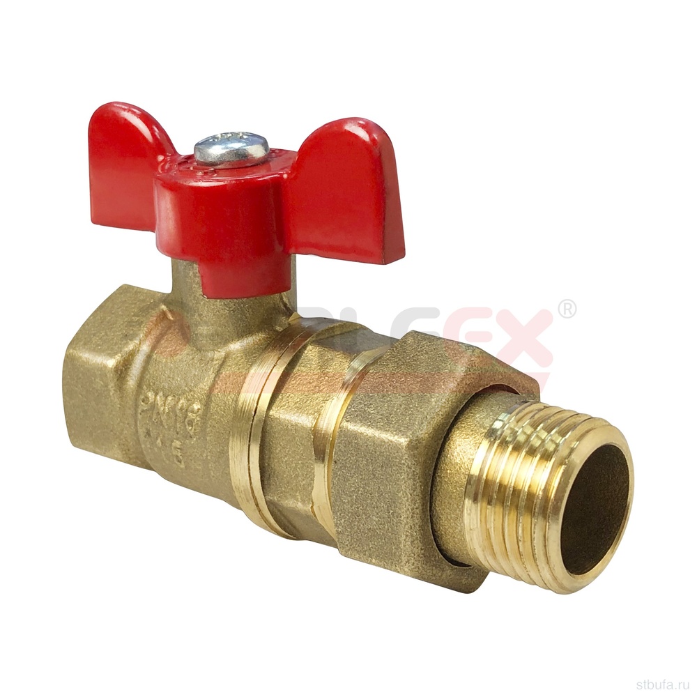 Кран шар. амер. 1/2" г/ш бабочка (11Б27фт1М) VALFEX (80/20)
