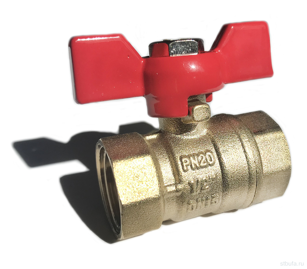 Кран шаровой ProfECO 1/2 НР-НР муфтовый бабочка Ду15 Ру20 (11Б27п1) (240упак.) (24 мал.)