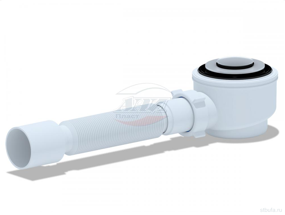 Сифон для душ поддона 1 1/2"*50/60 с гибкой трубой 375*40*50, клик-клак, хром Ani Е415СL (8)
