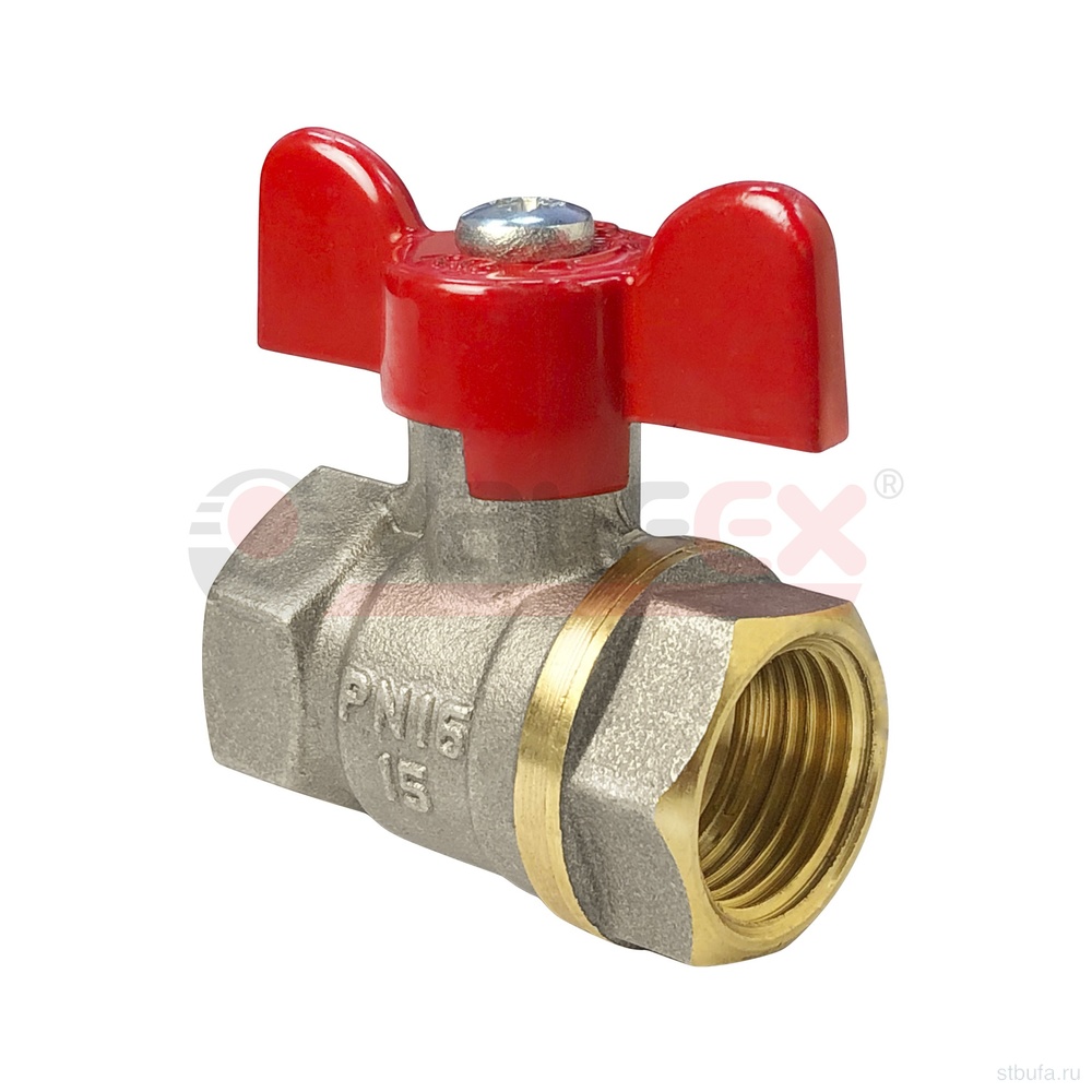 Кран шар. НИКЕЛЬ 1/2" г/г бабочка (11Б27фт1М) VALFEX (96/24)