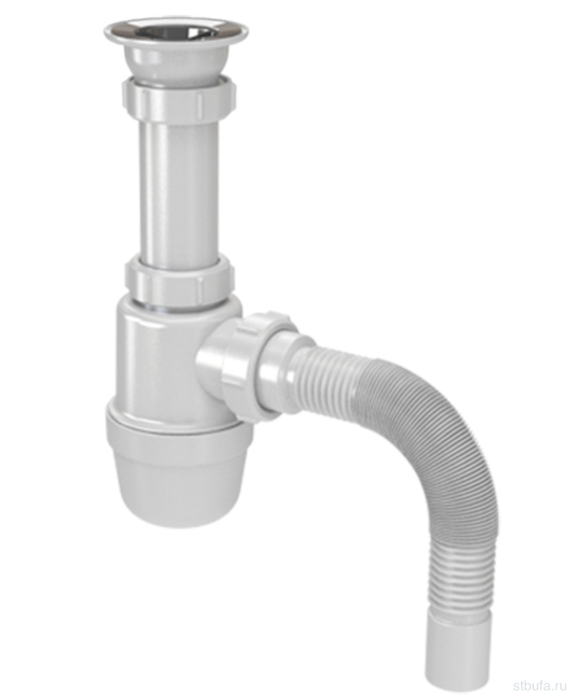 Сифон для умывальника 1 1/2"*40 с гофрой 40*40 S0105 Акватер/Сандесант (45)