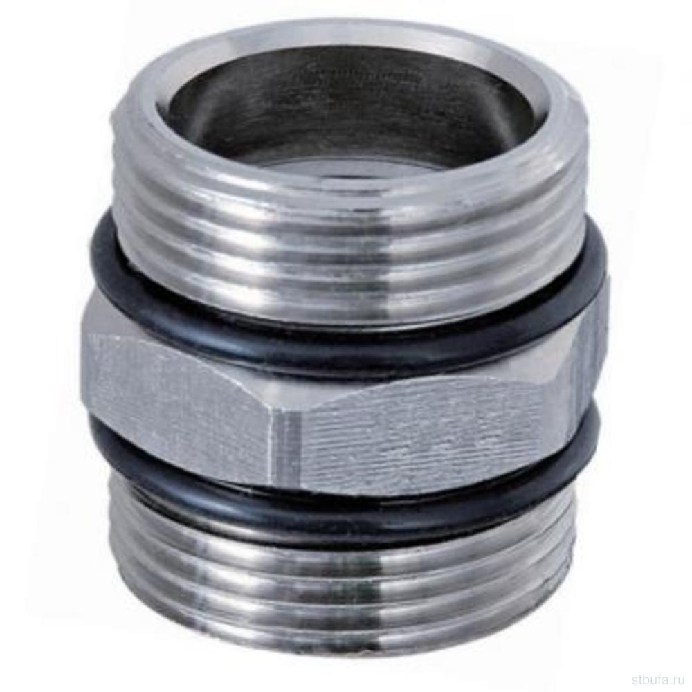 Ниппель с уплотнит. кольцом 3/4" ш * 3/4" ш , никелированный TIM (10/150)