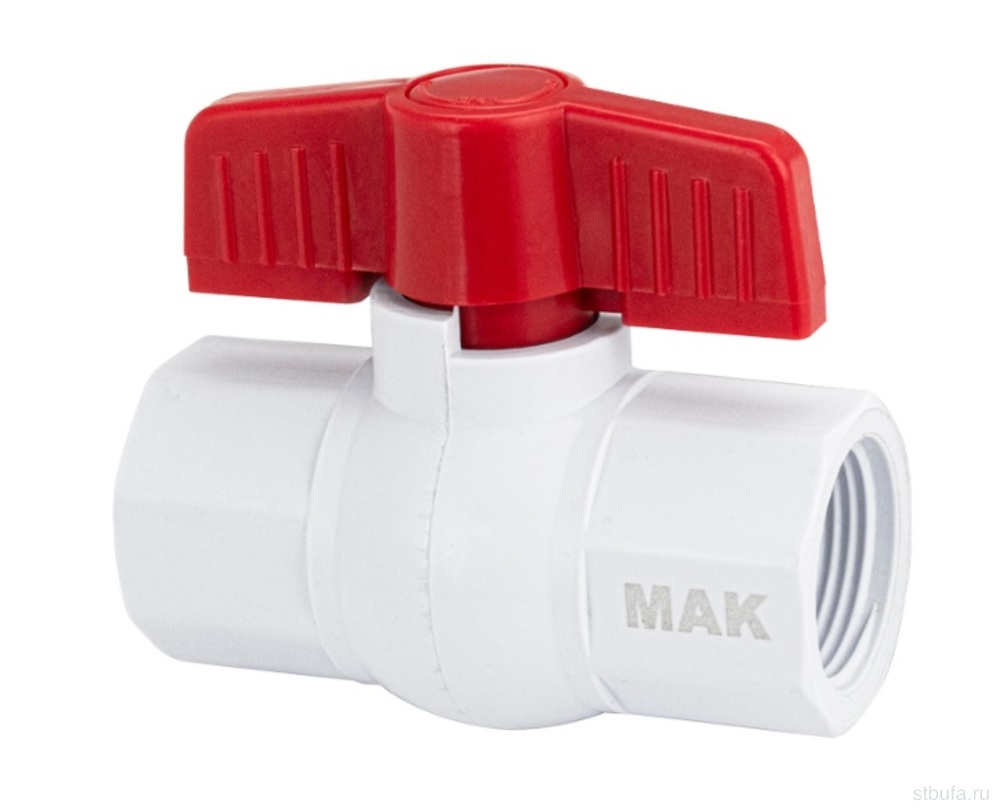 Кран шаровой МАК 470 1/2" м/м ручка-бабочка полипропиленовый из ABS - пластика (200)