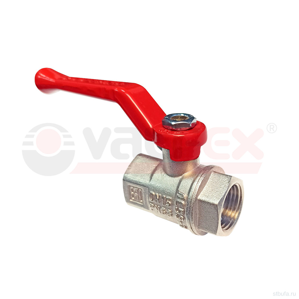 Кран шаровой латунный PREMIUM для ВОДЫ 3/4" ВР/ВР ручка, НИКЕЛИР-Й VALFEX 11Б27фт1М (48/12)