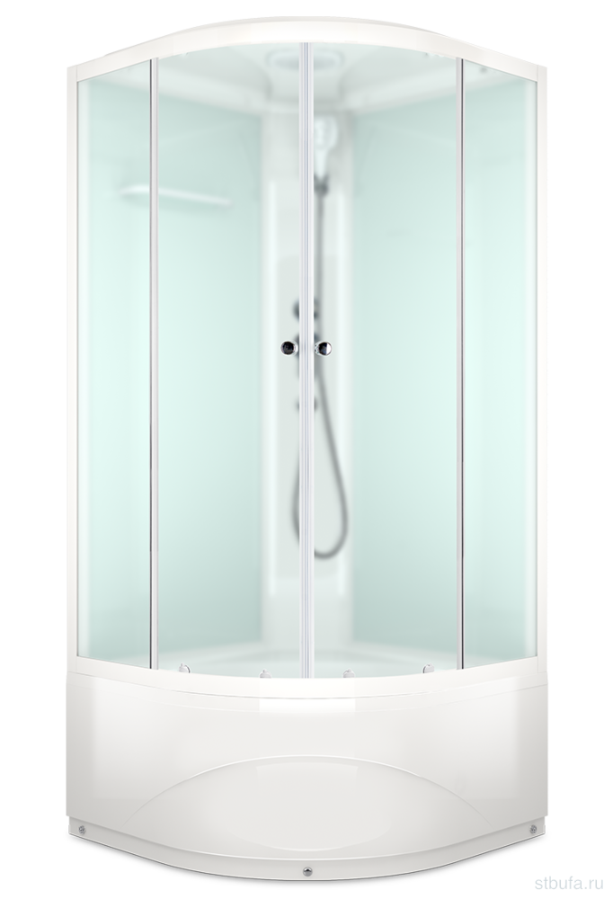 Душ кабина D-S Delight SLIM 110 high С КОРОБКОЙ,выс поддон,бел стенки,стекло сатин мат,100*100*218см