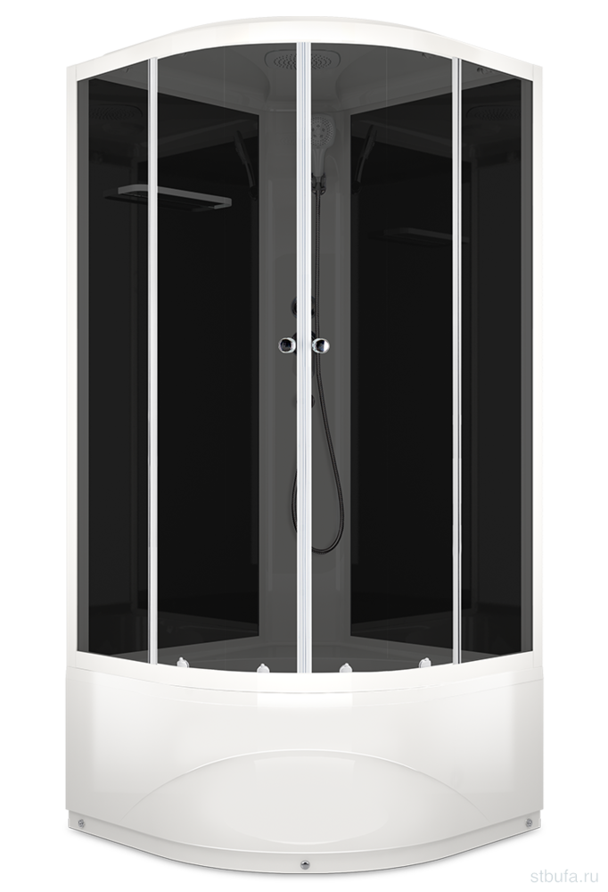 Душ кабина D-S Delight SLIM 110 high С КОРОБКОЙ,выс поддон,черн стенки,стекло тониров,100*100*218см