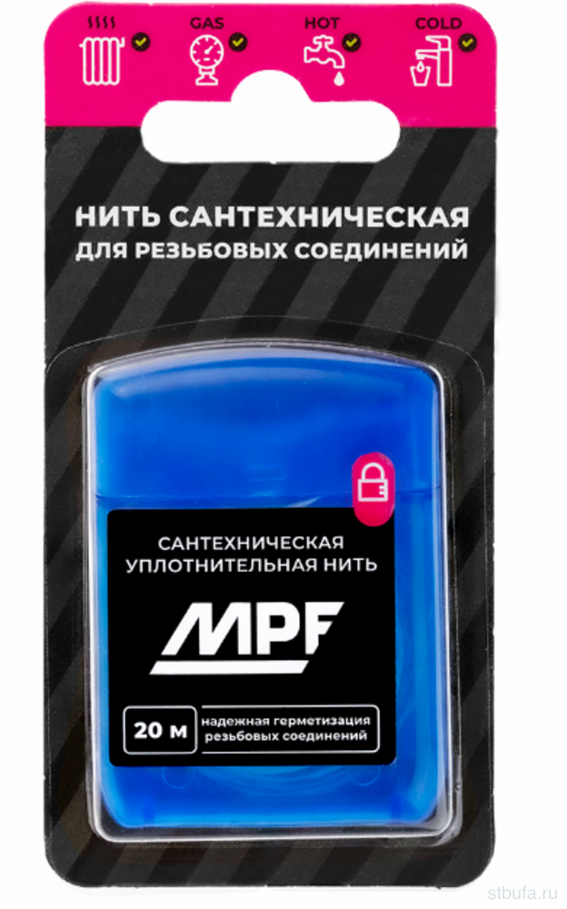 Нить сантехническая для резьбовых соединений MPF 50м, MP-У
