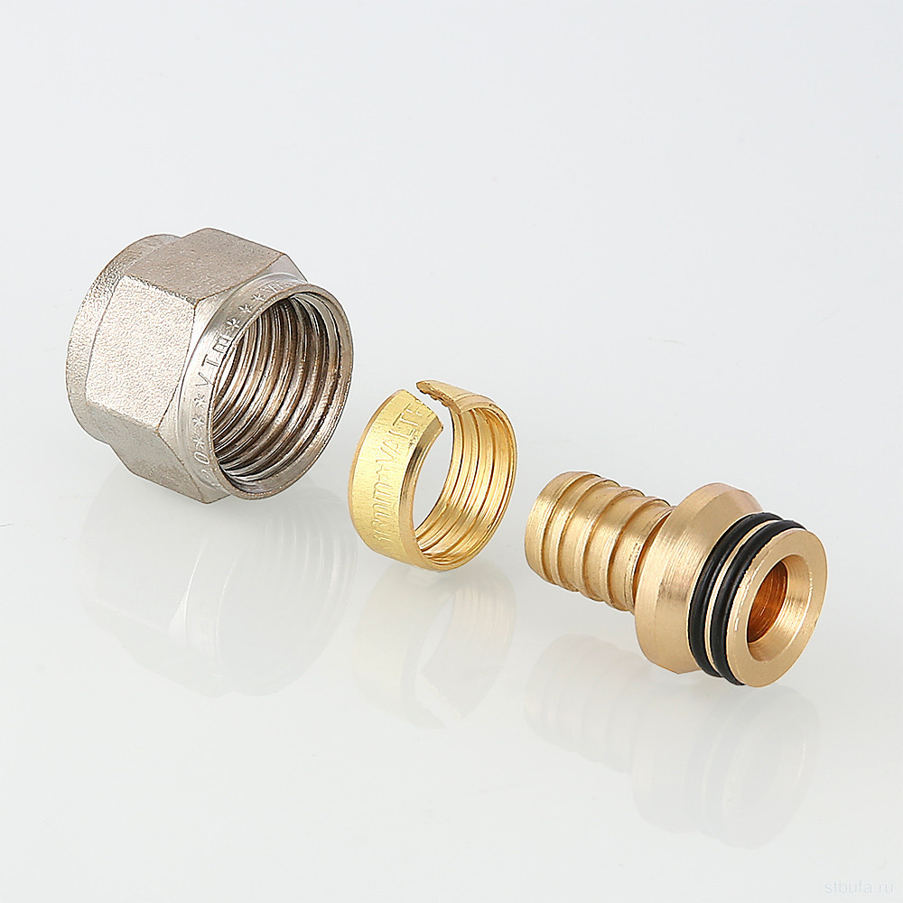 Соединитель коллекторный обжимной VALTEC для трубы PEX d16(2,2) * 1/2"
