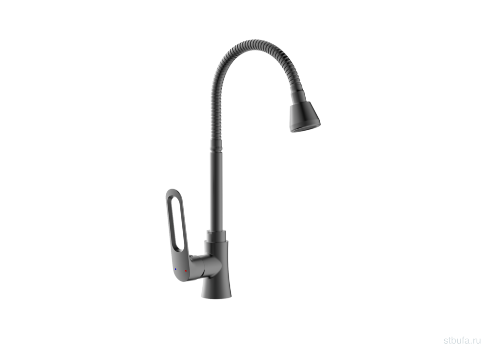 Смеситель ЭВЕРЕСТ кухня B58-15319 с высоким изливом ГРАФИТ (10/1)