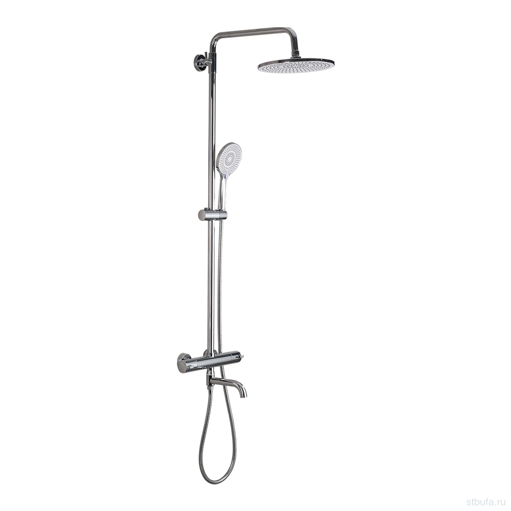 Душевая система (гарнитур) FRAP F24006 с термостатом, латунь, хром, переключ. в корпусе (1/3)