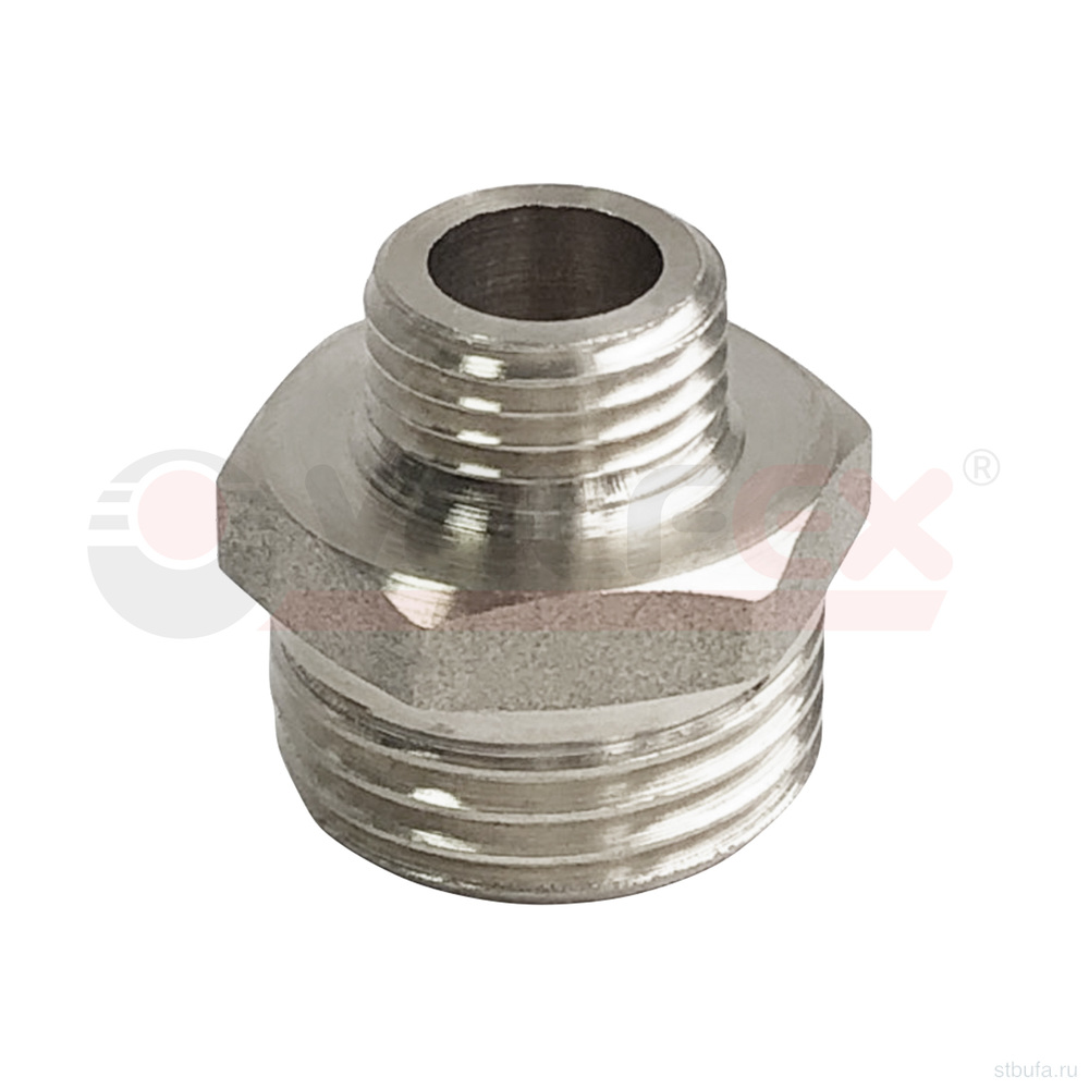 Ниппель НИКЕЛИРОВАННЫЙ переходной VALFEX НР 1/2" - НР 3/8" (400/10) К