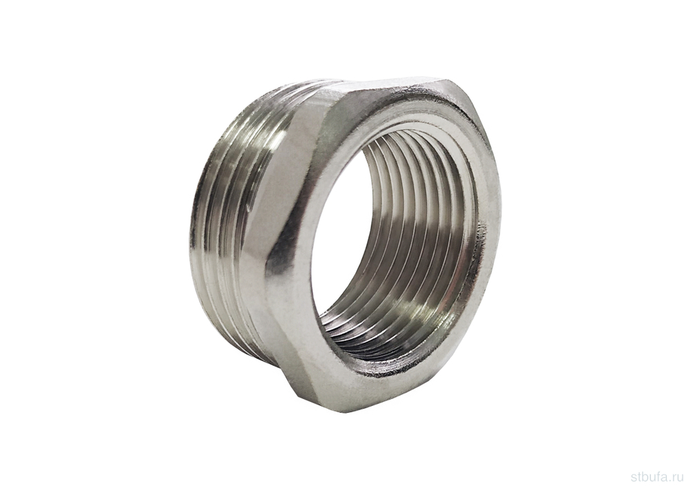 Футорка НИКЕЛИРОВАННАЯ VALFEX НР 3/4" - ВР 1/2" (350/10)
