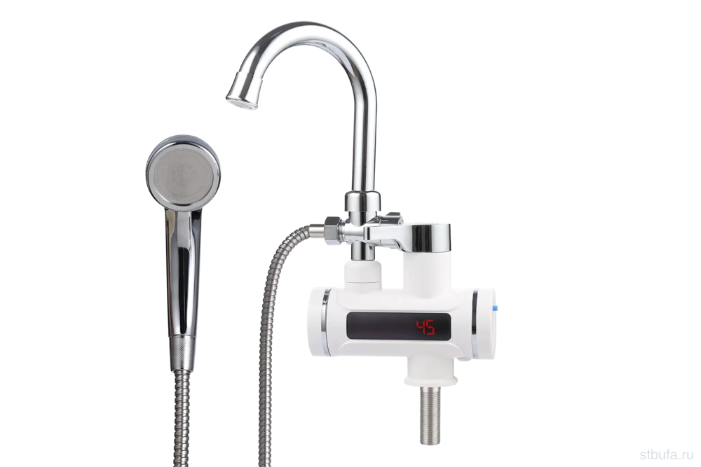 Кран-водонагреватель проточного типа BEF-001-03 с дисплеем и душ лейкой Unipump