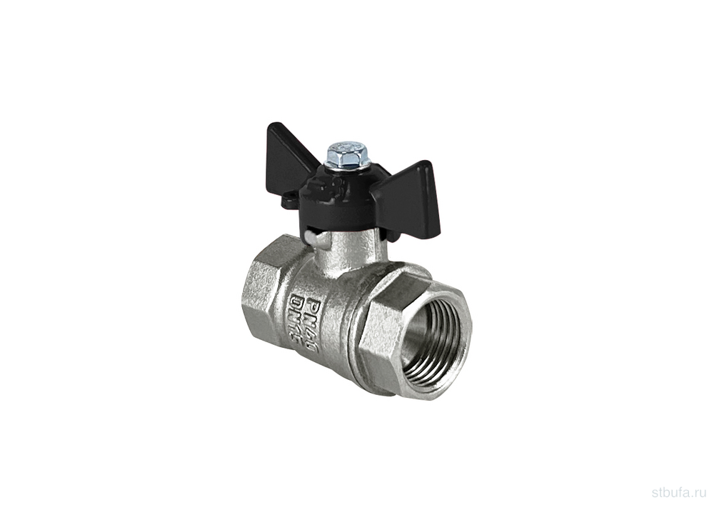 Кран шаровой латунный DeltaPro для ВОДЫ 1 " ВР/ВР бабочка, НИКЕЛИР-Й VALFEX 11Б27фт1М (48/12)
