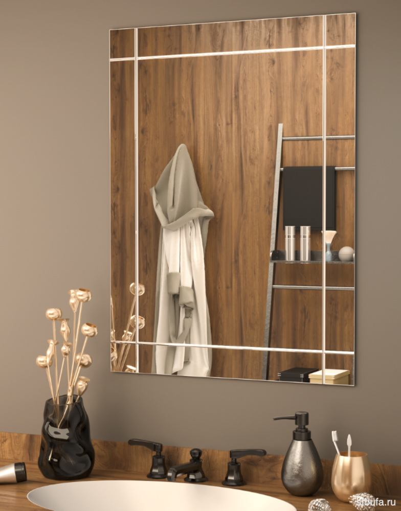 Зеркало "Cтронг" с гравировкой 450*750