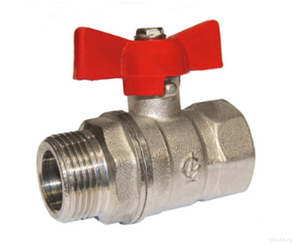 Кран шаровой 3/4" г/ш бабочка Стандарт НИКЕЛЬ 231 DN20 PN40 ГАЛЛОП (50)