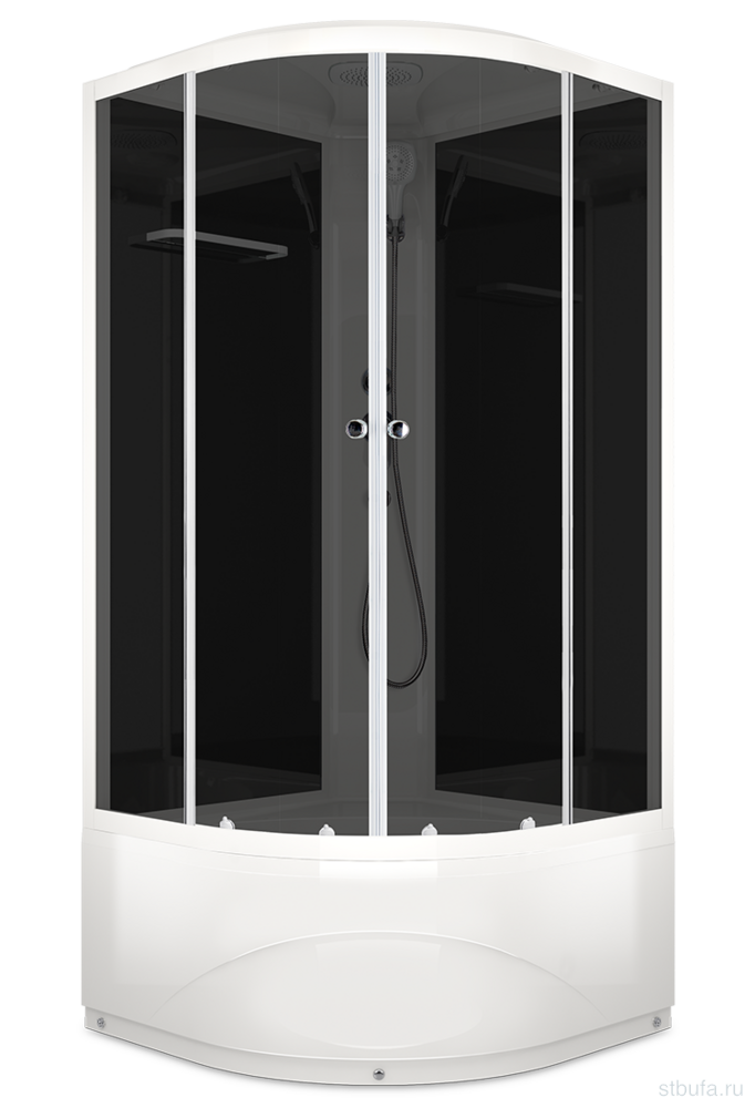 Душ кабина DOMANI-Spa Delight SLIM 88 high 3 МЕСТА, высокий поддон,черные стенки,стекло тонированное,80*80*218см,АКРИЛ