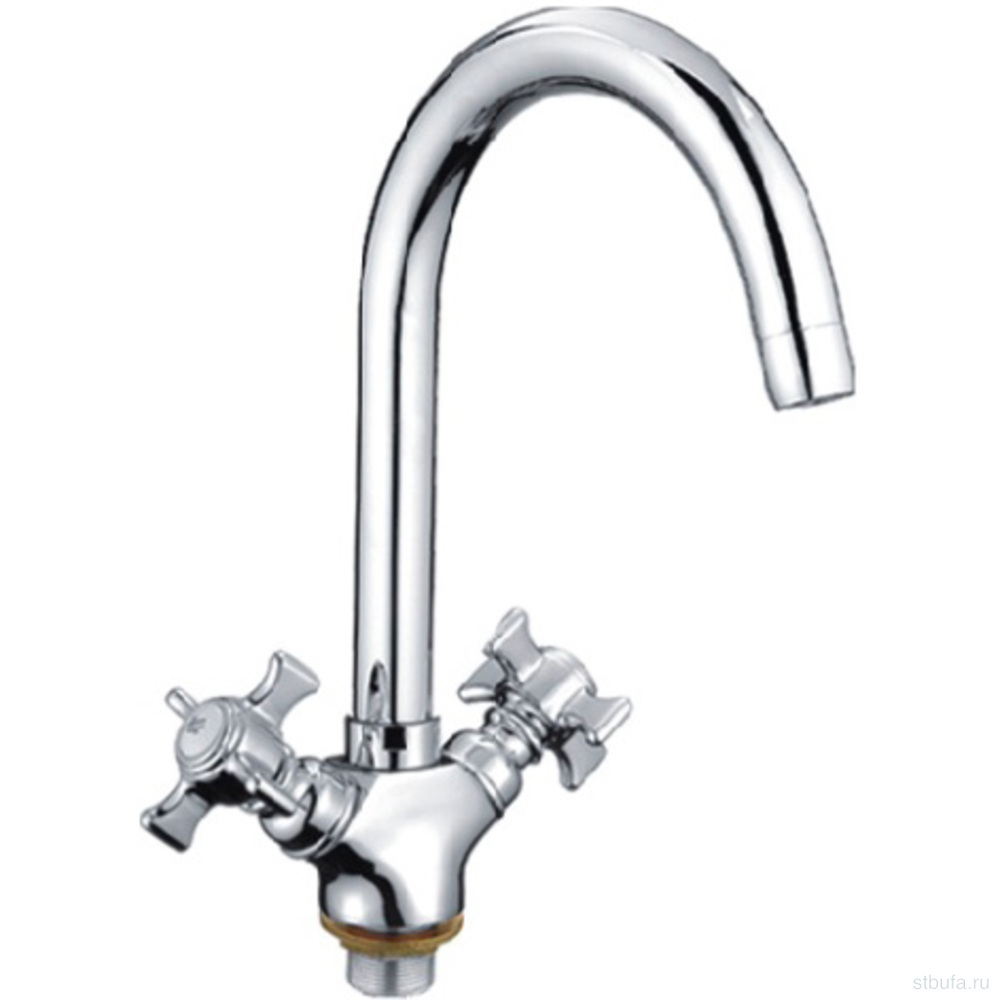 Смеситель для кухни LEDEME L4311-2 цинк, хром, крепление: BM01 (гайка М28*1.5) (1/10)